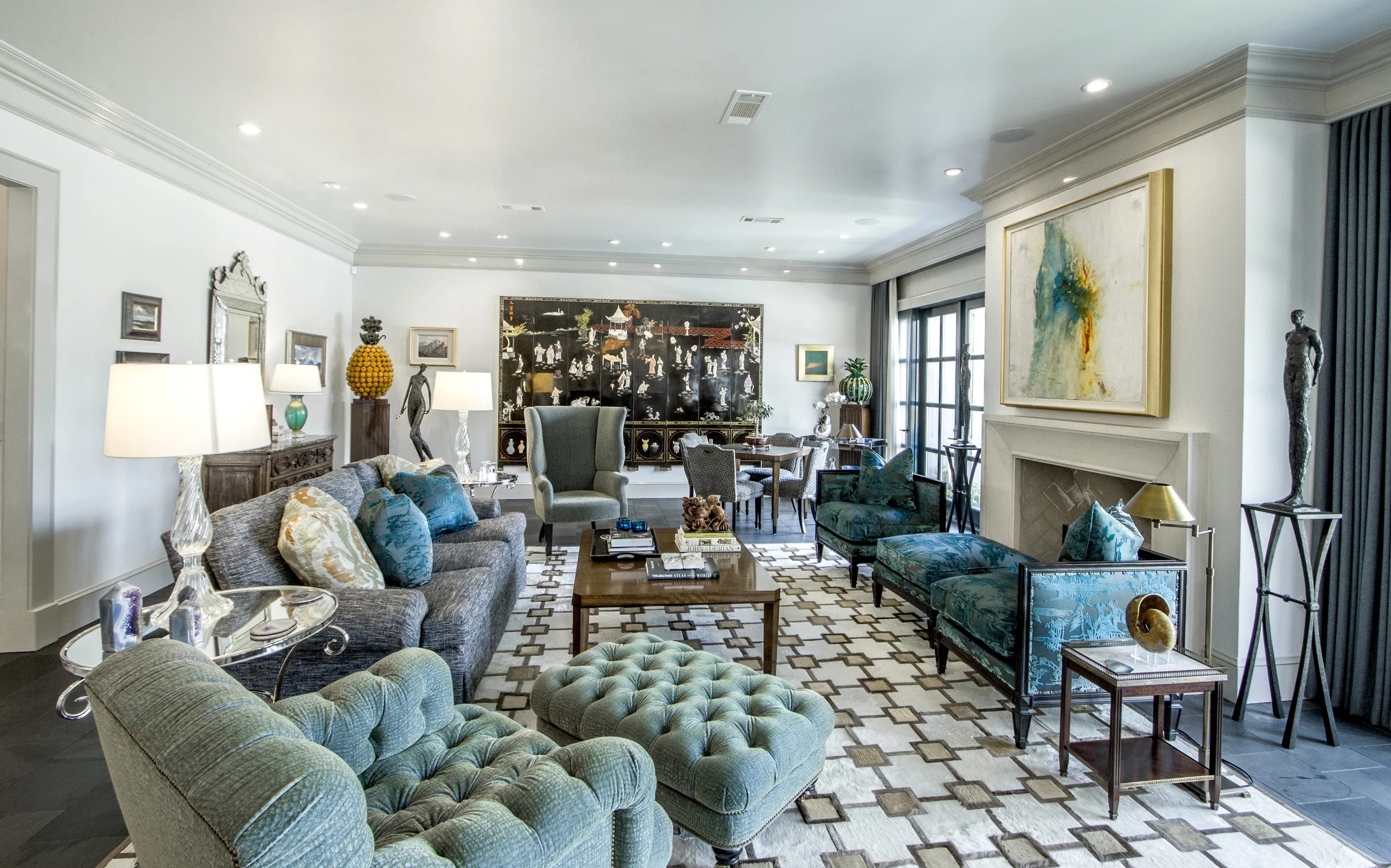 Elegant living room built by Rosenbach Contractors